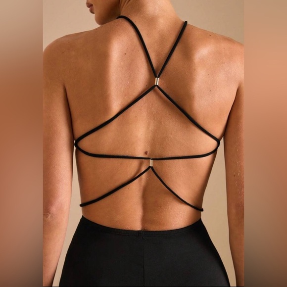 NEW Open Back Black Jumpsuit - Picture 2 of 4